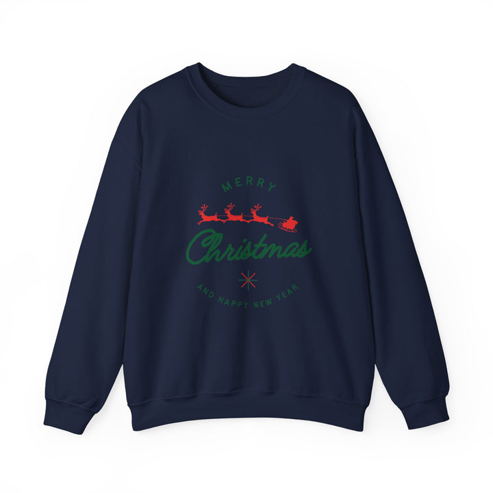 Christmas Crewneck Sweatshirt - 'Merry Christmas' Santa Sleigh Holiday Sweatshirt
