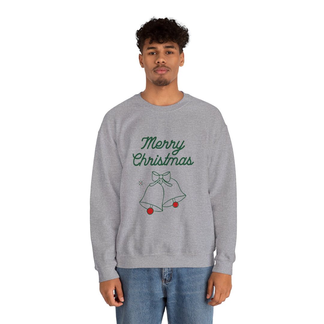 Christmas Crewneck Sweatshirt — “Merry Christmas” Bells Holiday Pullover
