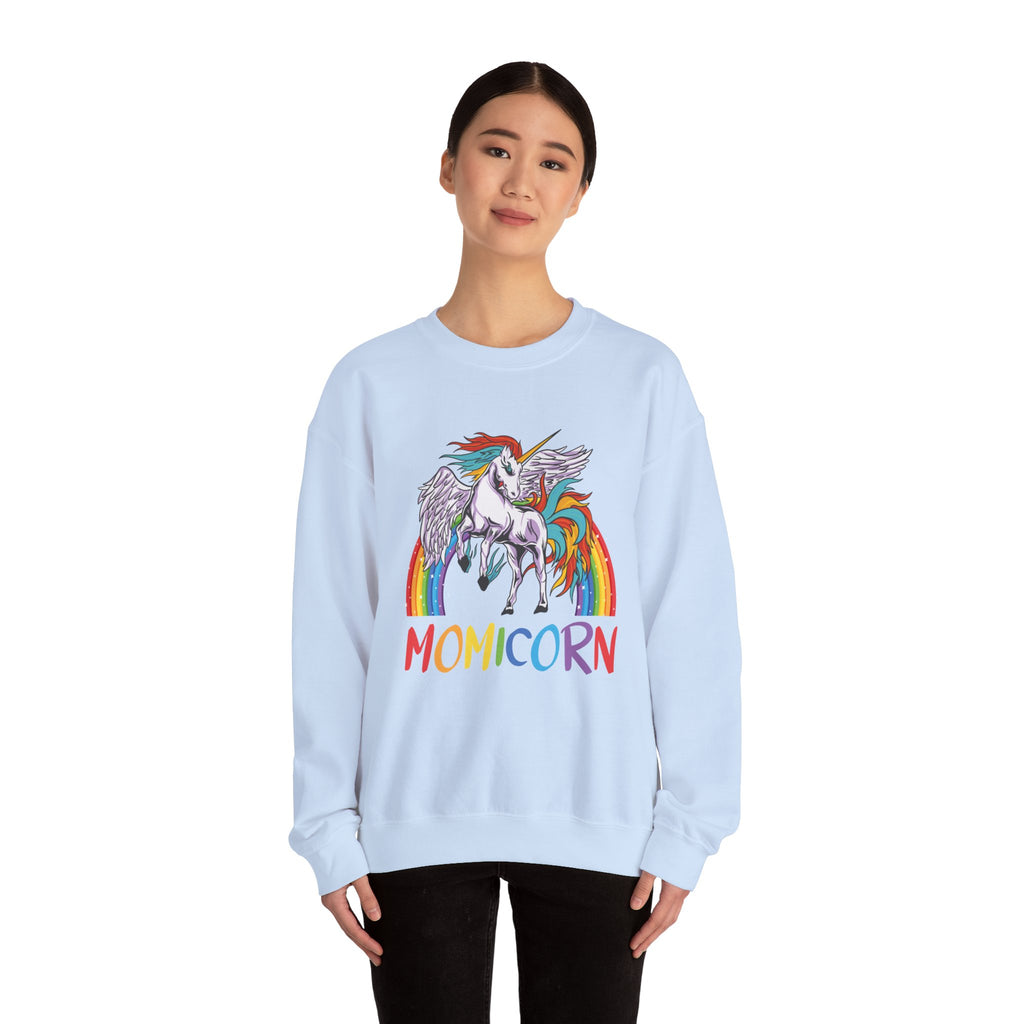 Mom Sweatshirt - Colorful MOMICORN Design