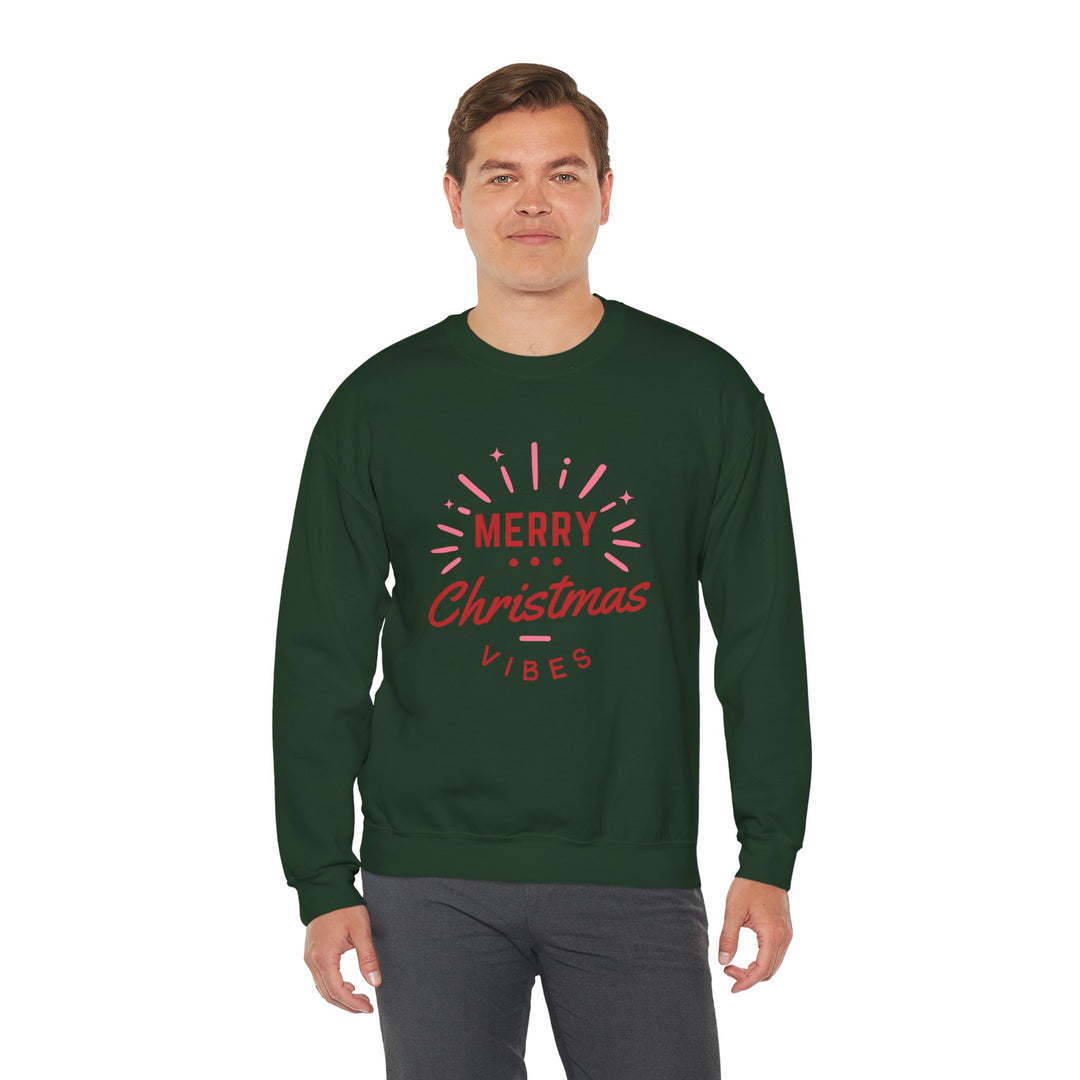 Christmas Sweatshirt — Merry Christmas Vibes Cozy Holiday Crewneck