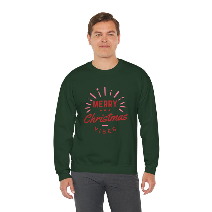 Christmas Sweatshirt — Merry Christmas Vibes Cozy Holiday Crewneck
