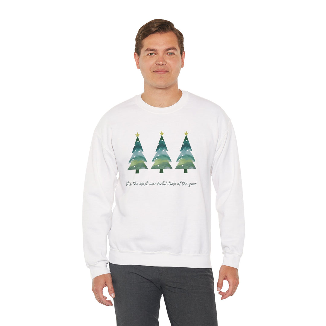 Christmas Tree Crewneck Sweatshirt — Cozy Holiday Trees Design
