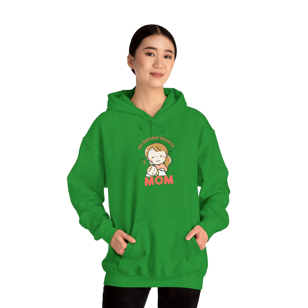 Mom's Hooded Sweatshirt – My Biggest Reason for Living Calls Me Mom Design