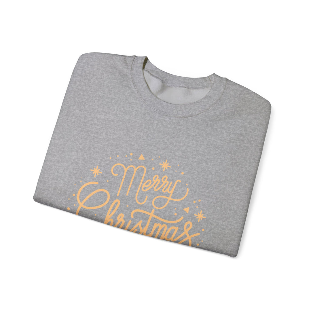 Merry Christmas Crewneck Sweatshirt — Gold Script Holiday Sweater