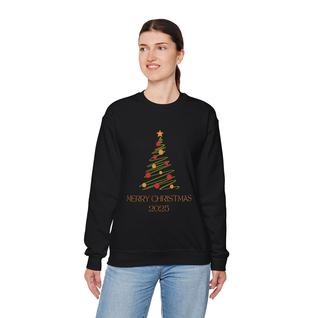 Christmas Tree Crewneck Sweatshirt – "Merry Christmas 2025" Holiday Sweater