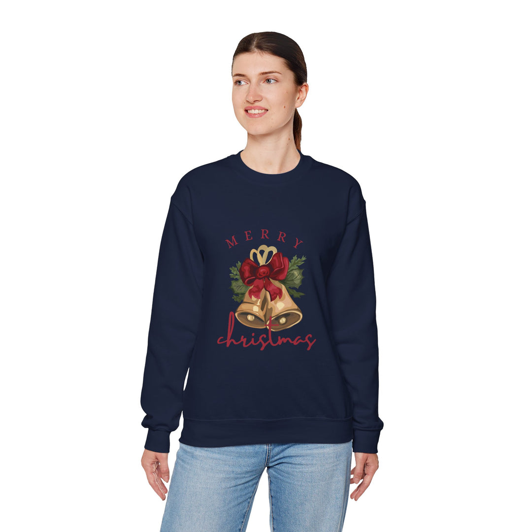 Christmas Bells Crewneck Sweatshirt — "Merry Christmas" Holiday Pullover