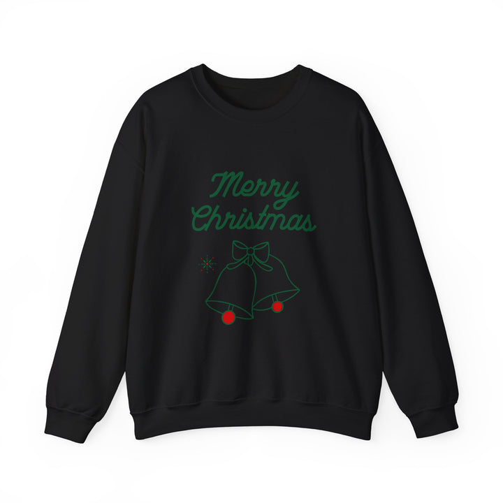 Christmas Crewneck Sweatshirt — “Merry Christmas” Bells Holiday Pullover
