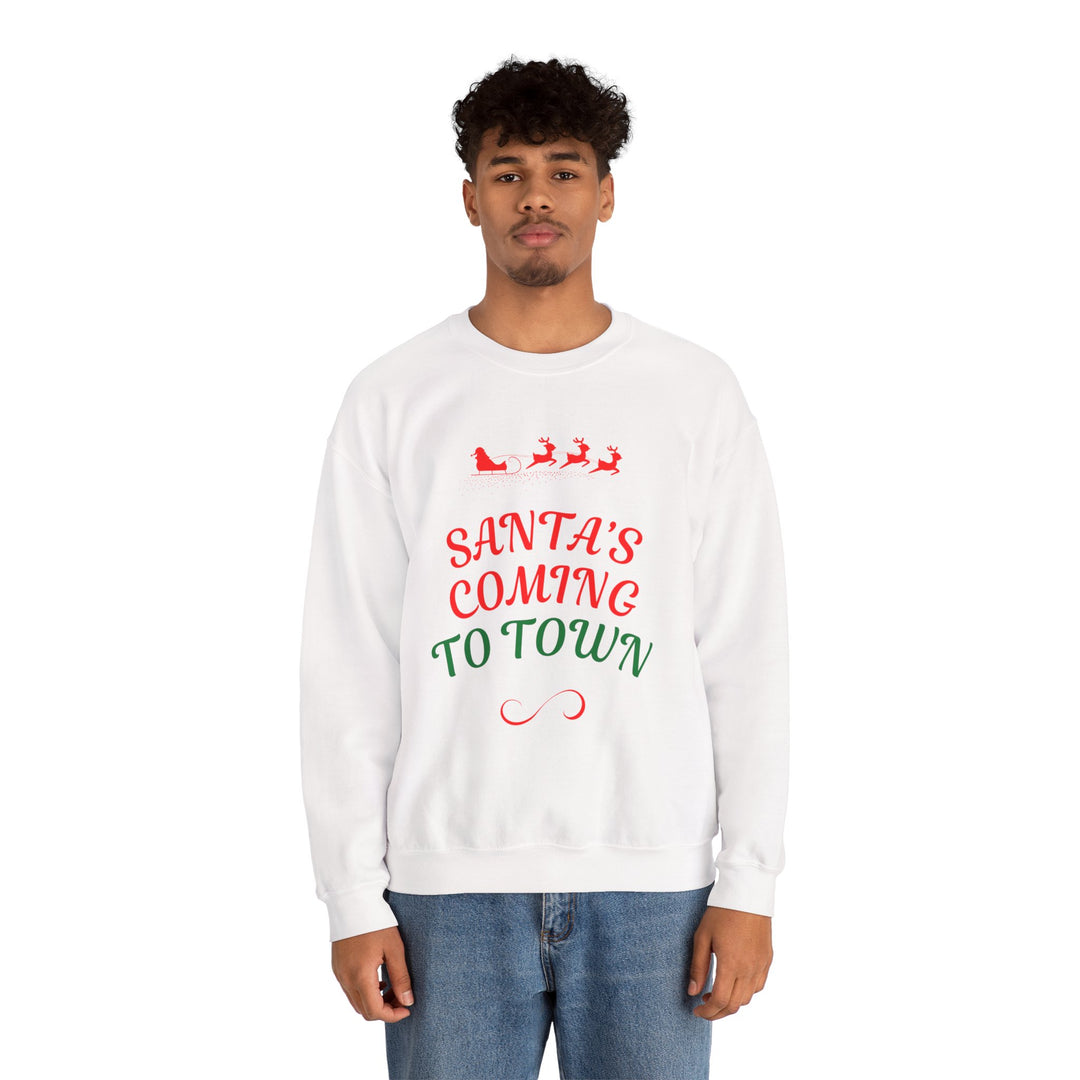 Christmas Sweatshirt — "Santa's Coming to Town" Festive Crewneck