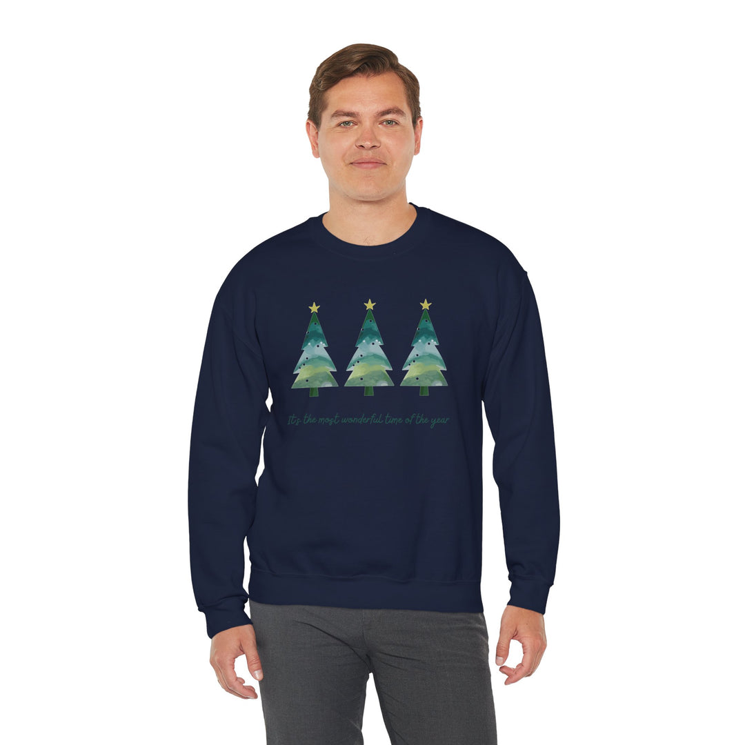Christmas Tree Crewneck Sweatshirt — Cozy Holiday Trees Design