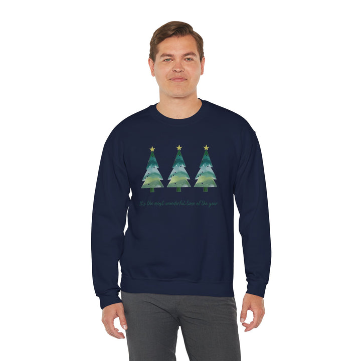 Christmas Tree Crewneck Sweatshirt — Cozy Holiday Trees Design