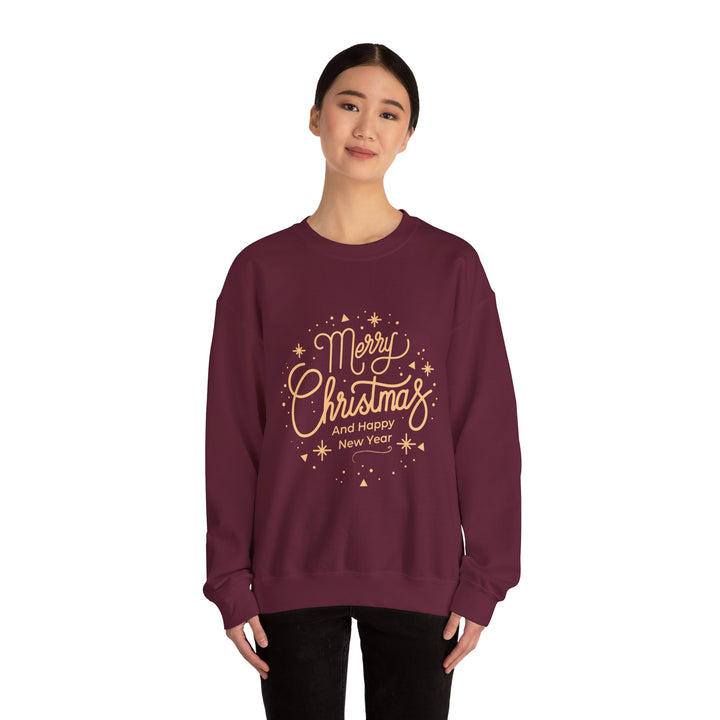 Merry Christmas Crewneck Sweatshirt — Gold Script Holiday Sweater