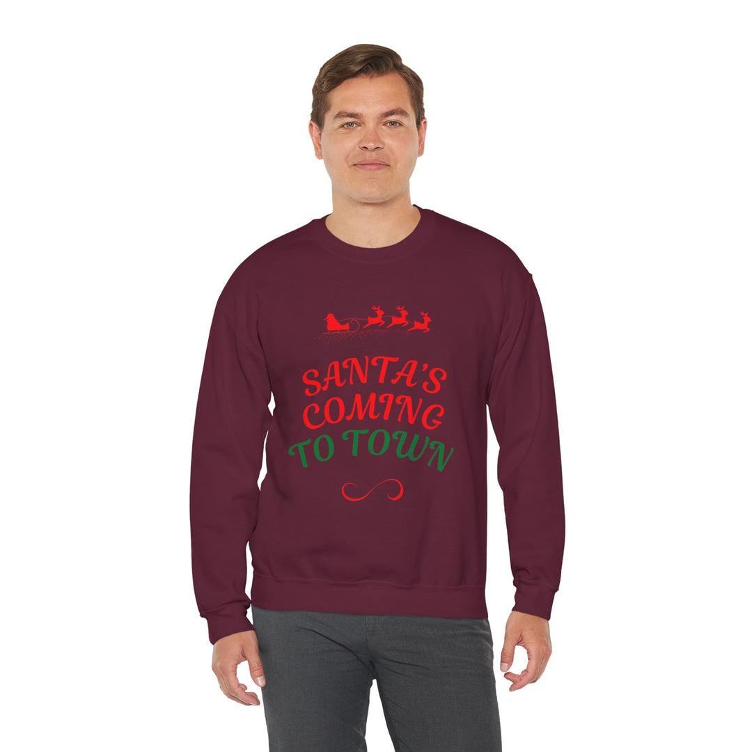 Christmas Sweatshirt — "Santa's Coming to Town" Festive Crewneck