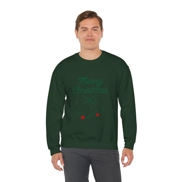 Christmas Crewneck Sweatshirt — “Merry Christmas” Bells Holiday Pullover