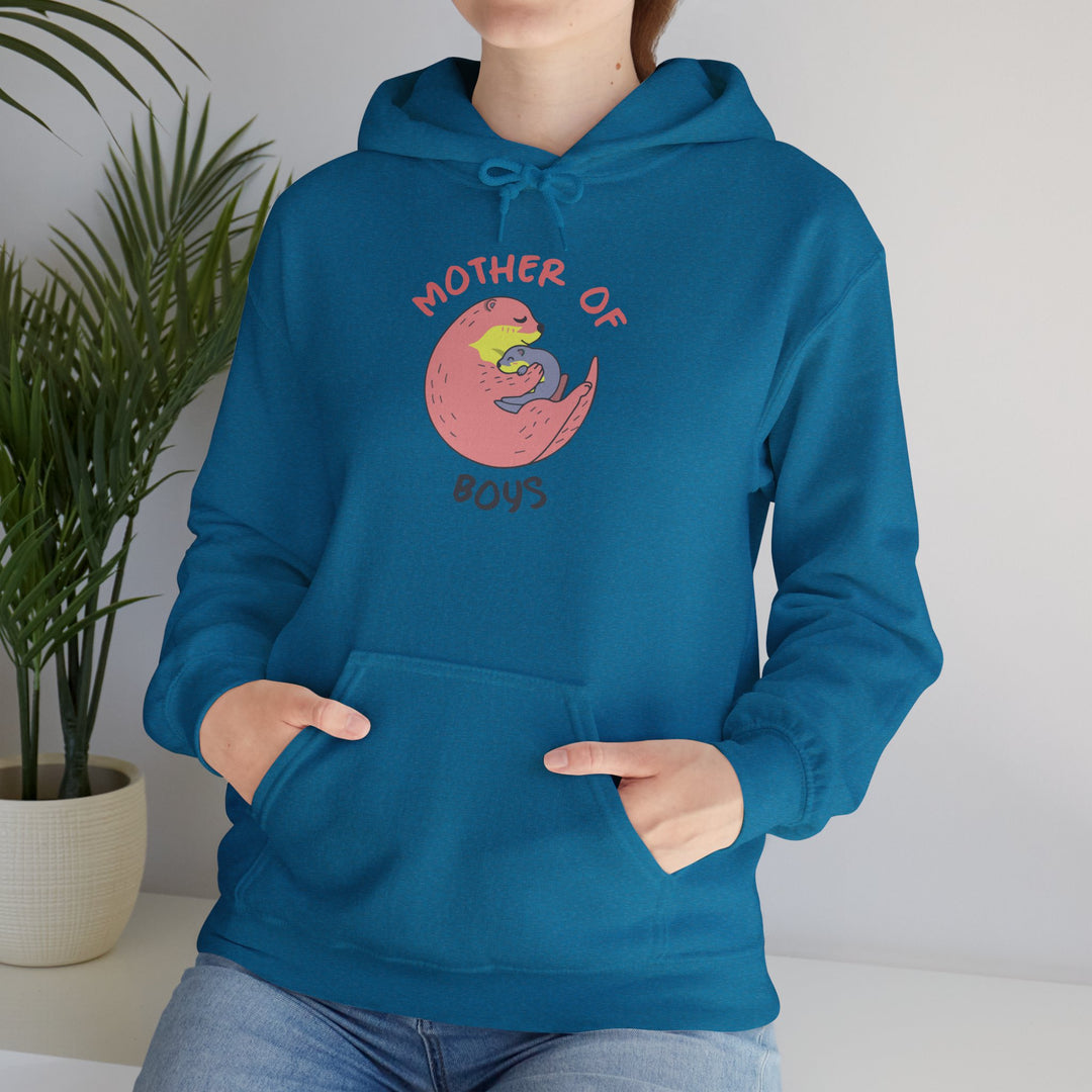 Mom's Unisex Hooded Sweatshirt - Mother of Boys Design