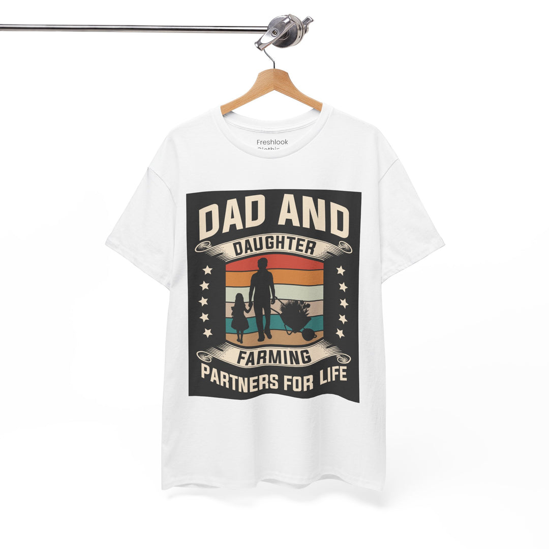 Dad's T-Shirt - Dad and Daughter Farming Partners For Life Design