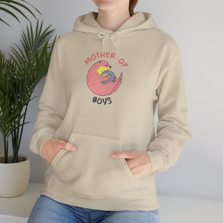 Mom's Unisex Hooded Sweatshirt - Mother of Boys Design