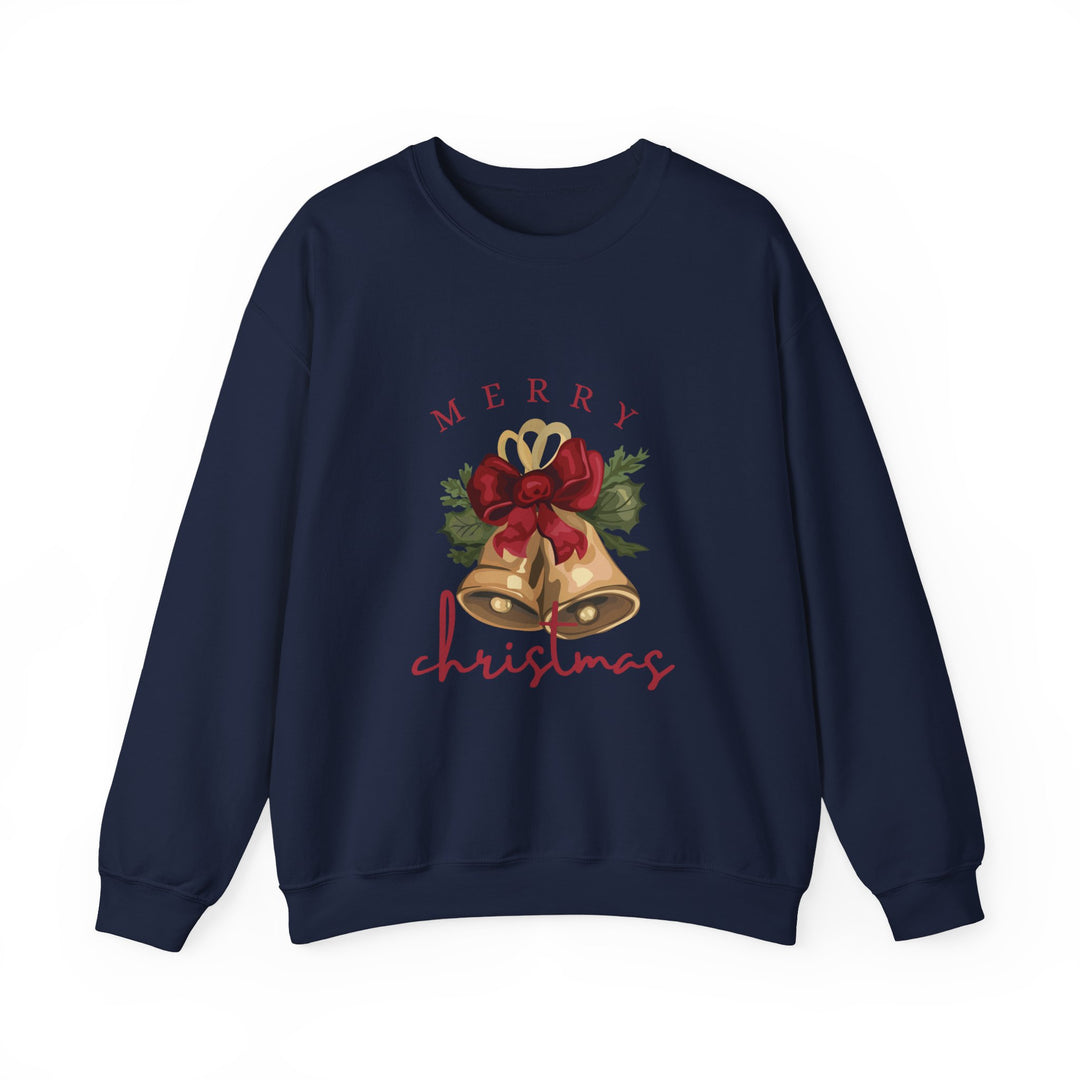 Christmas Bells Crewneck Sweatshirt — "Merry Christmas" Holiday Pullover