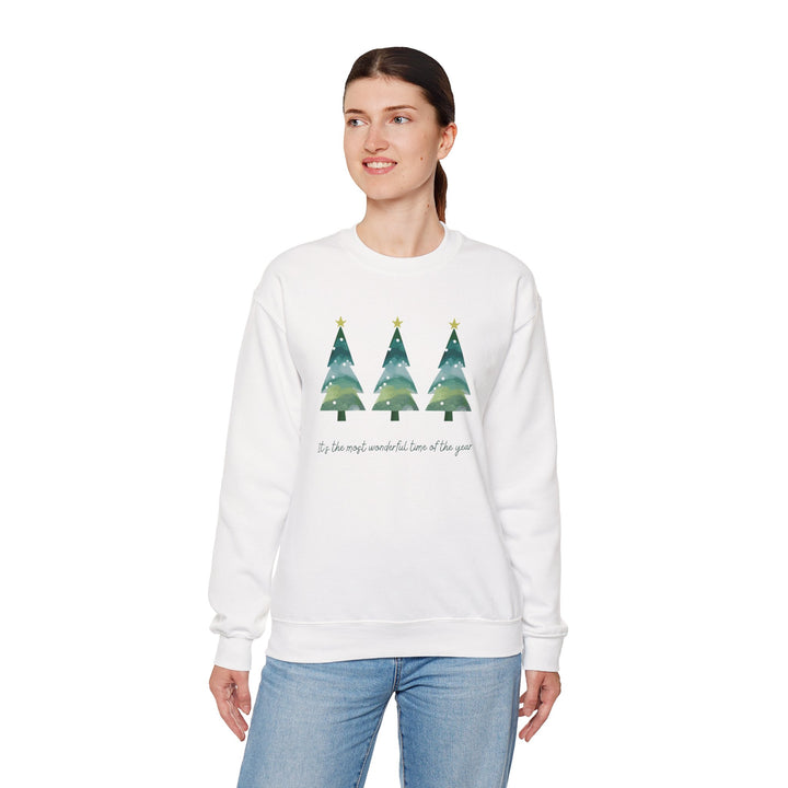 Christmas Tree Crewneck Sweatshirt — Cozy Holiday Trees Design