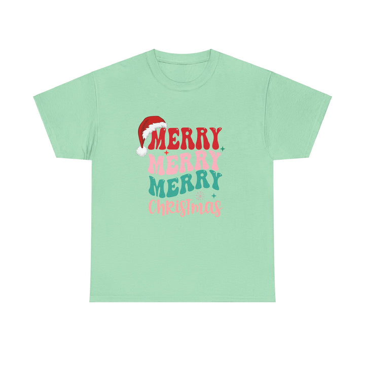 Merry Christmas Unisex Heavy Cotton Tee - Festive Holiday Shirt