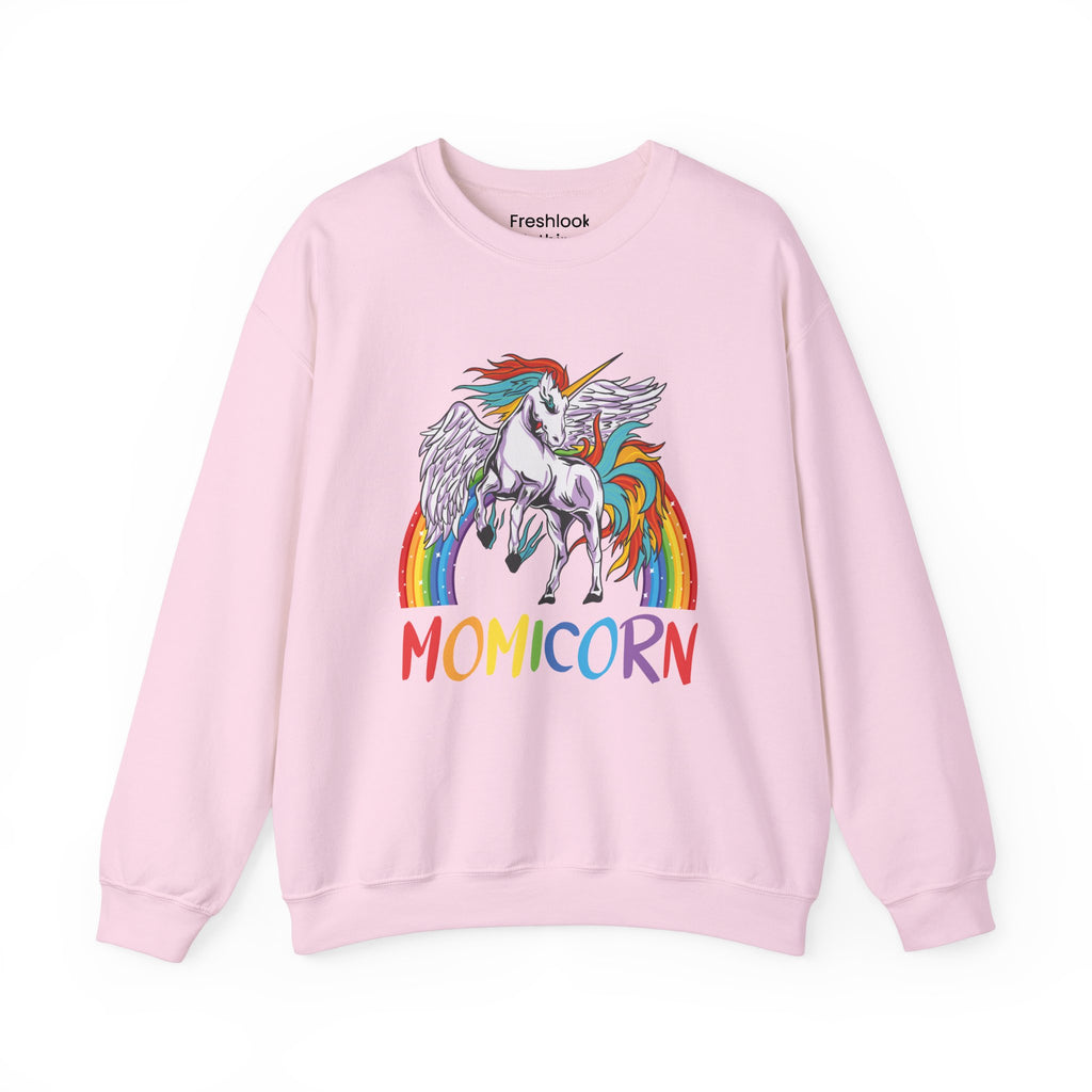 Mom Sweatshirt - Colorful MOMICORN Design