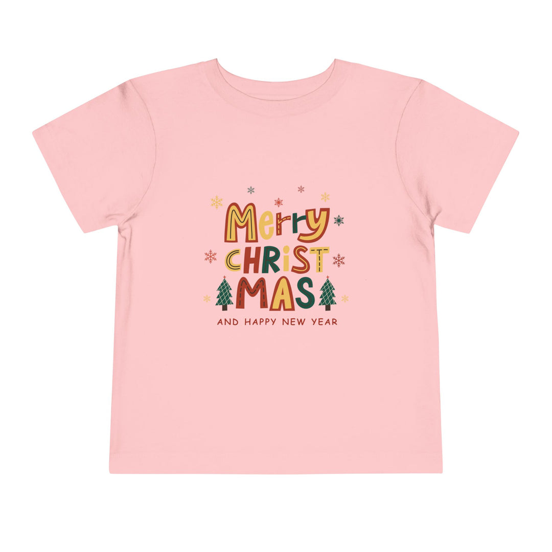 Toddler Christmas Tee — "Merry Christmas and Happy New Year" Holiday Shirt