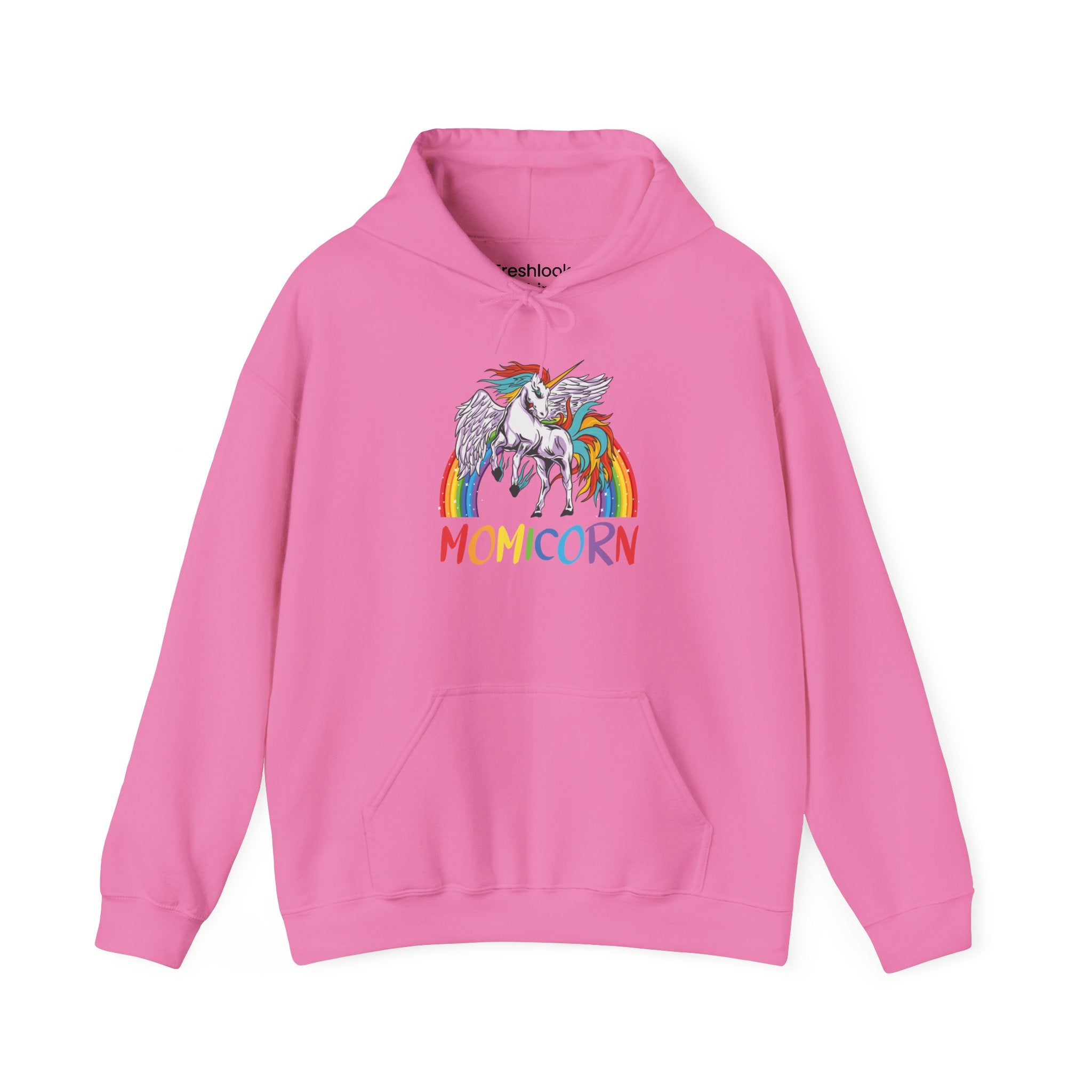 Mom's Hooded Sweatshirt - MOMICORN Hoodie - Colorful Unicorn Design for Fun and Comfort