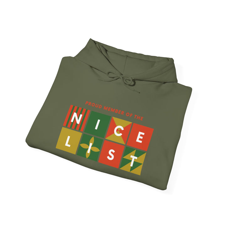 Proud Member of the Nice List Hoodie - Cozy Holiday Sweatshirt for Christmas Celebrations