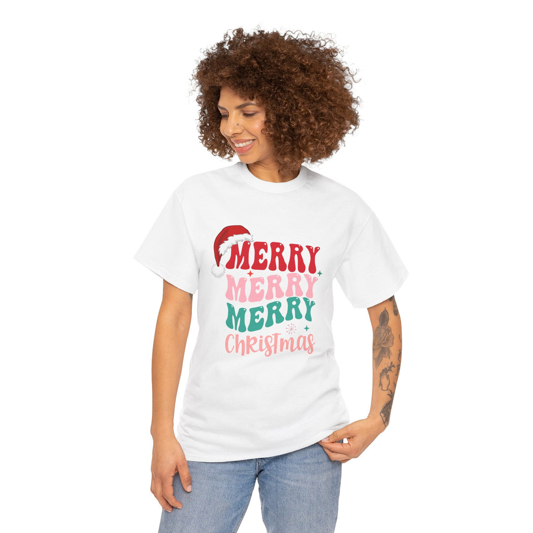 Merry Christmas Unisex Heavy Cotton Tee - Festive Holiday Shirt