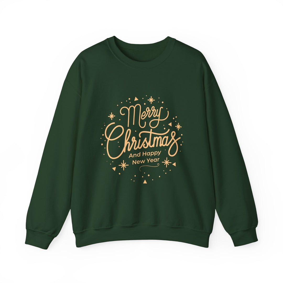 Merry Christmas Crewneck Sweatshirt — Gold Script Holiday Sweater