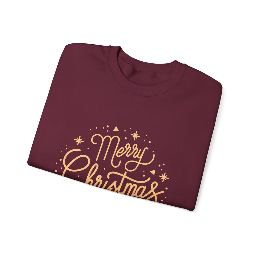 Merry Christmas Crewneck Sweatshirt — Gold Script Holiday Sweater