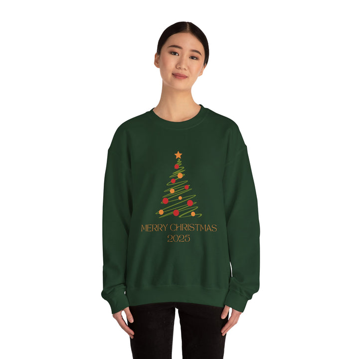 Christmas Tree Crewneck Sweatshirt – "Merry Christmas 2025" Holiday Sweater