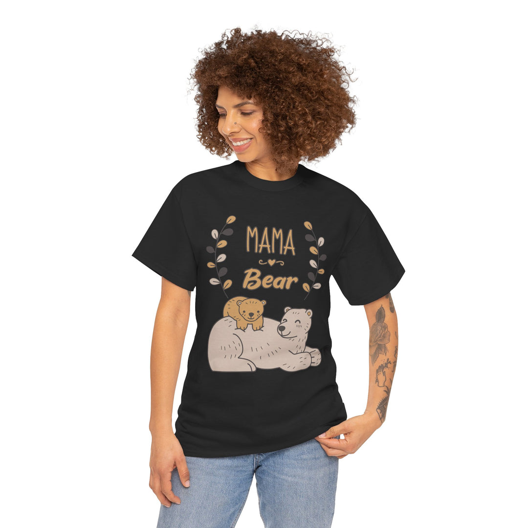 Mom T-Shirt - Mama Bear Design - Cute Bear Family Graphic T-Shirt