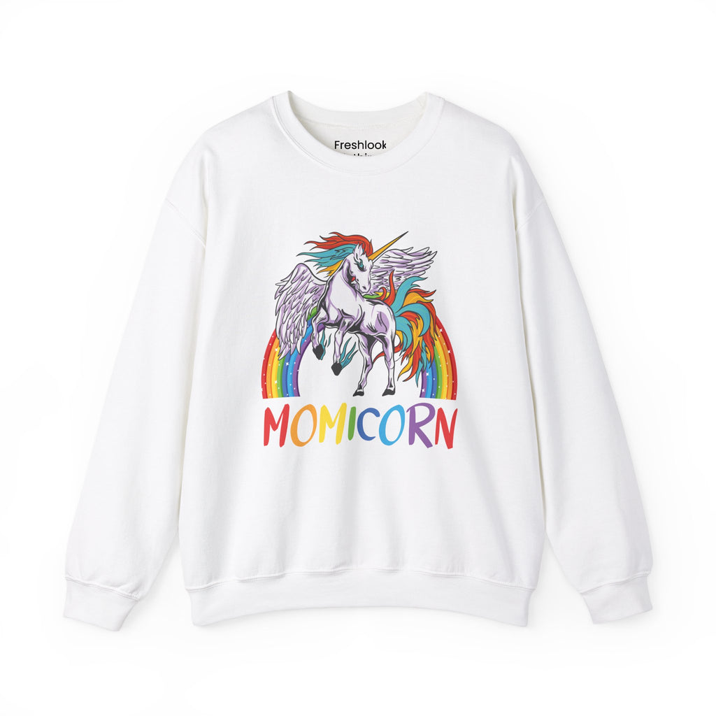 Mom Sweatshirt - Colorful MOMICORN Design