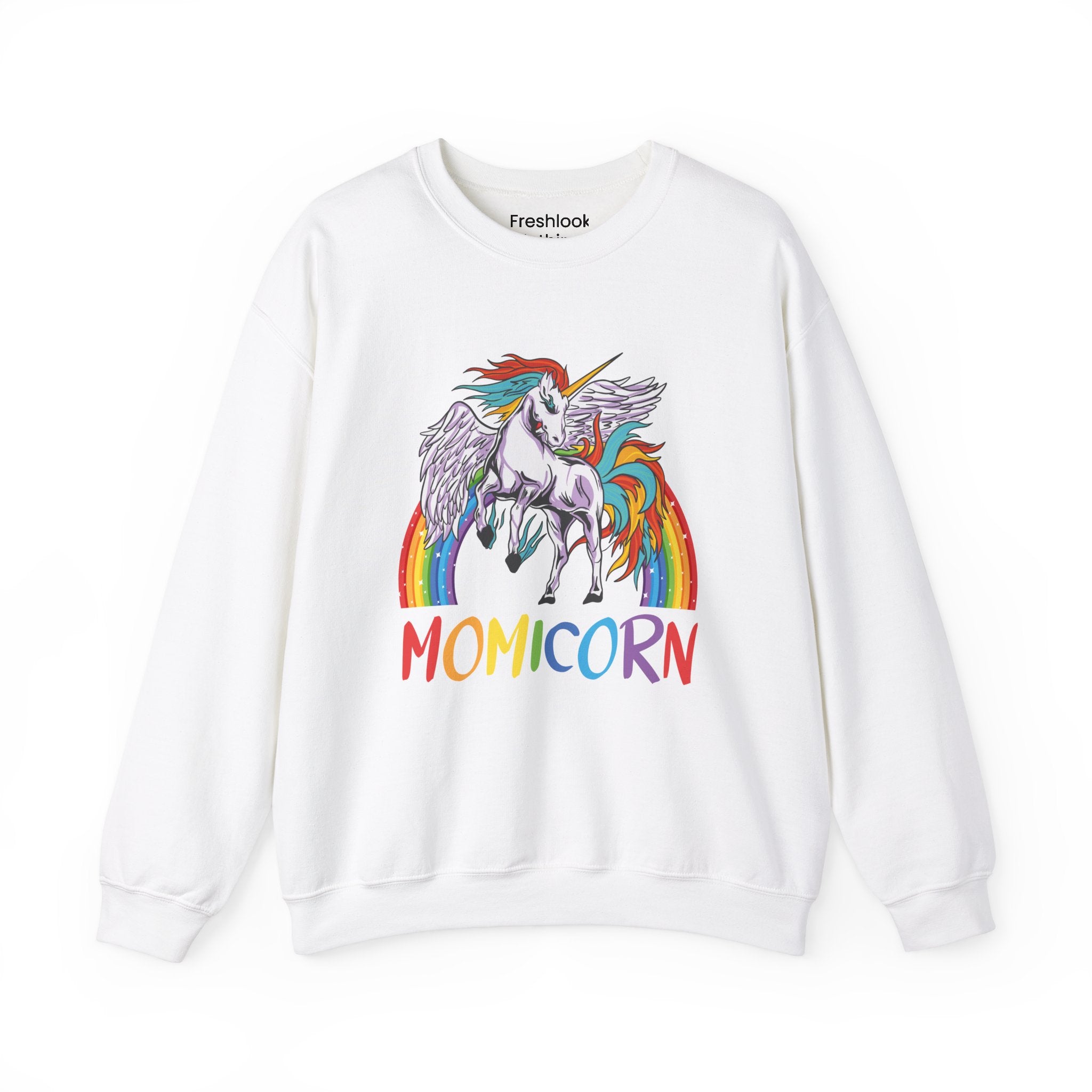 Mom Sweatshirt - Colorful MOMICORN Design