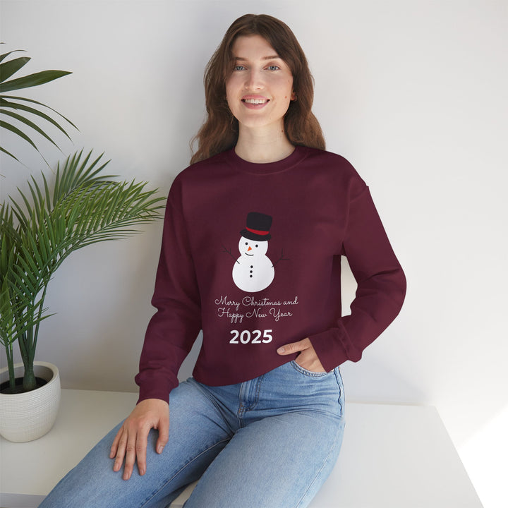 Christmas Snowman 2025 Crewneck Sweatshirt - "Merry Christmas and Happy New Year"