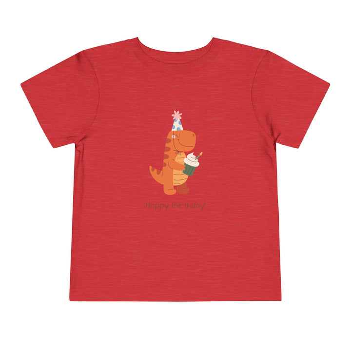 Toddler Tee — Cute Birthday Dinosaur "Happy Birthday" Shirt