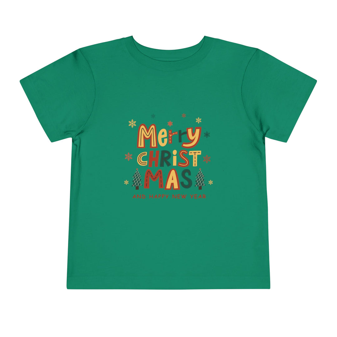 Toddler Christmas Tee — "Merry Christmas and Happy New Year" Holiday Shirt