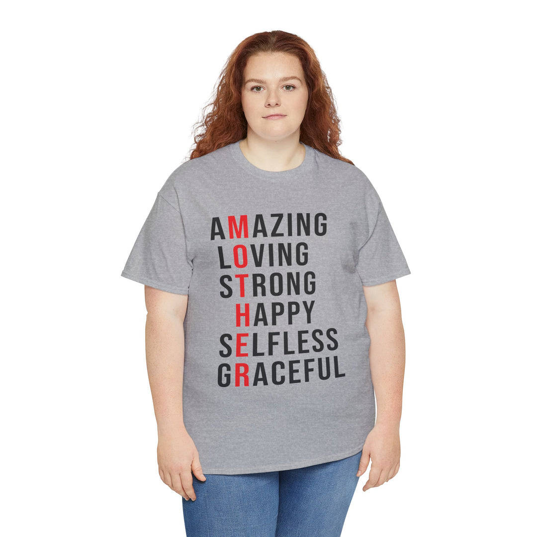 Mom’s T-shirt – Inspirational Amazing Loving Strong Happy Selfless Graceful Design