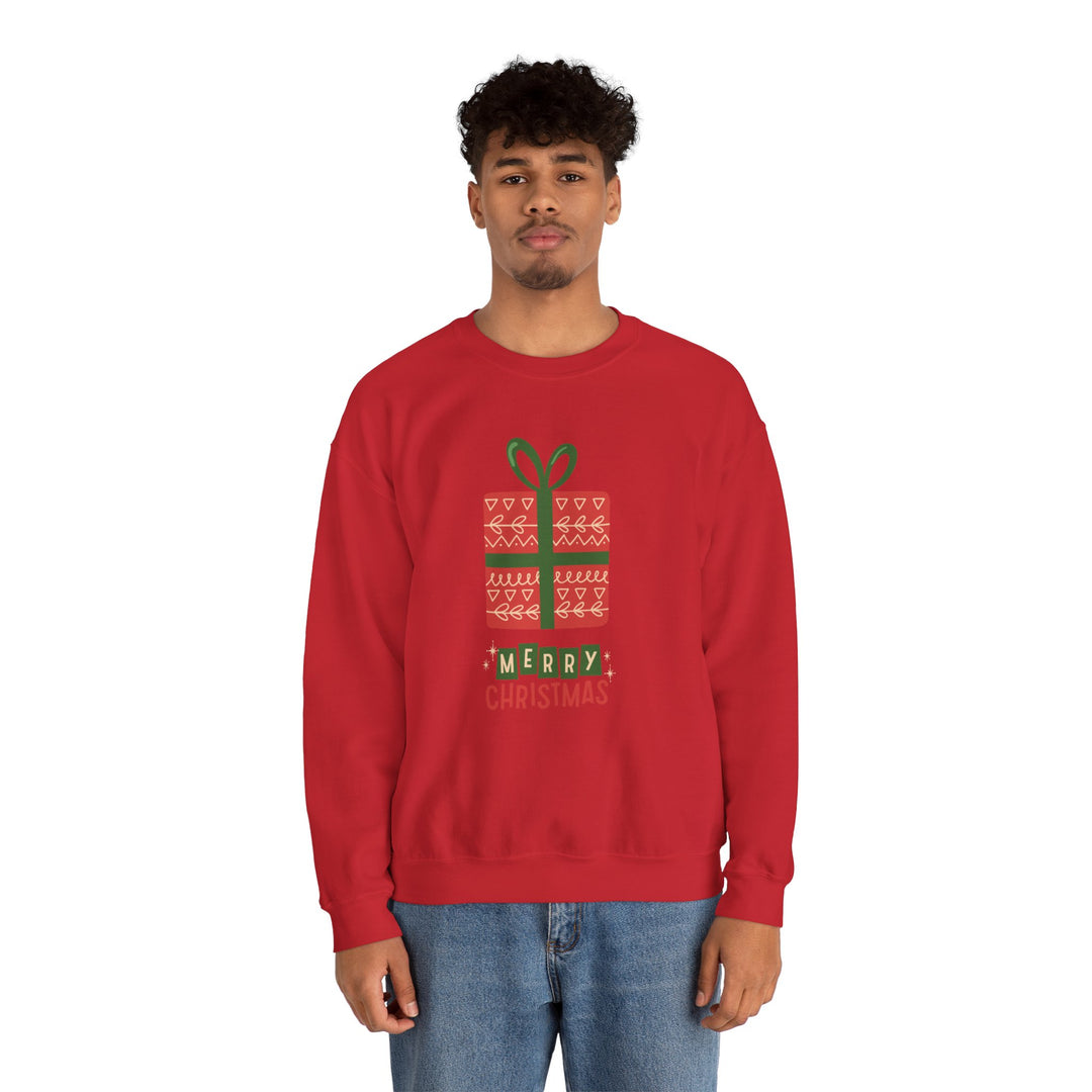 Christmas Present Sweatshirt – 'Merry Christmas' Holiday Crewneck