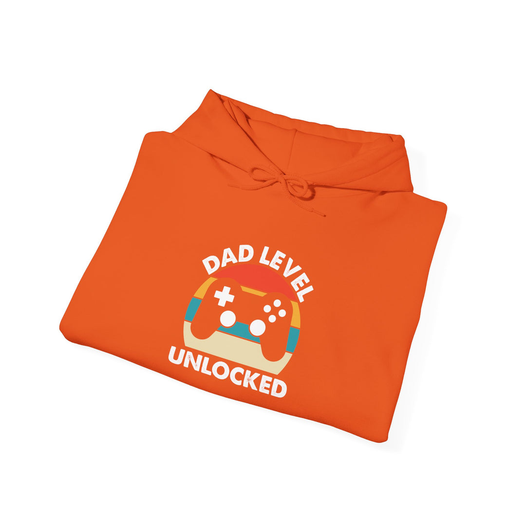 Dad’s Hooded Sweatshirt – Dad Level Unlocked Design