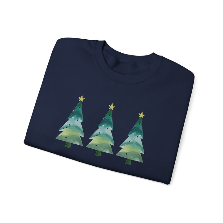 Christmas Tree Crewneck Sweatshirt — Cozy Holiday Trees Design