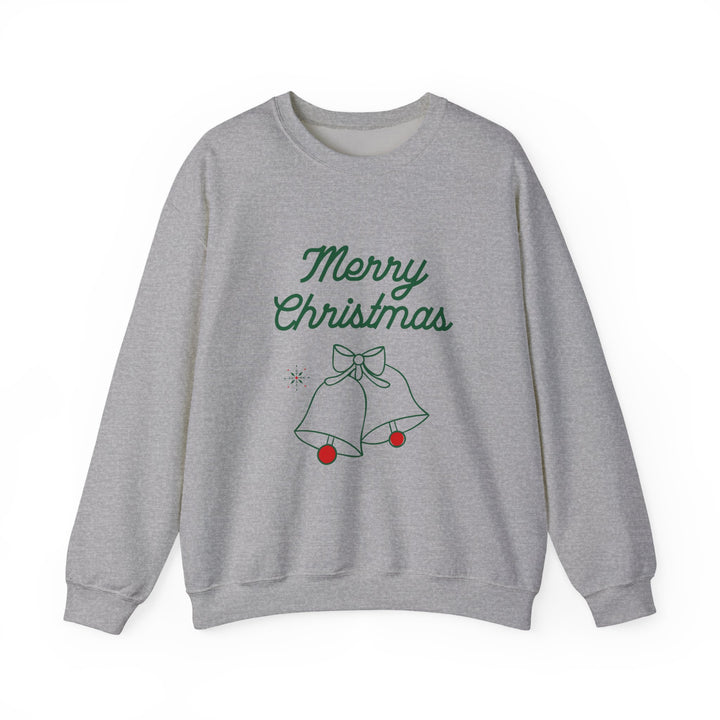 Christmas Crewneck Sweatshirt — “Merry Christmas” Bells Holiday Pullover