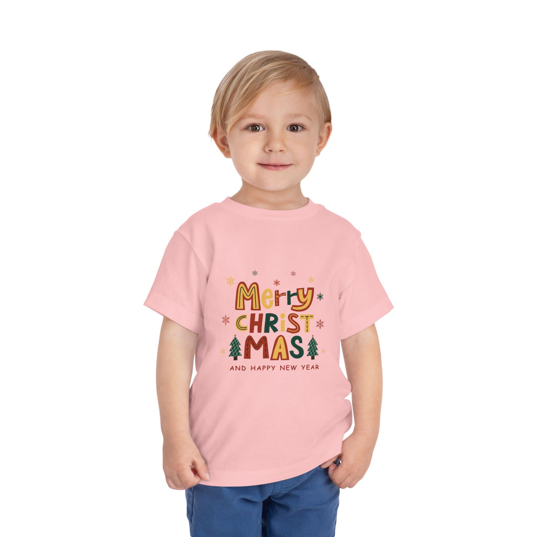 Toddler Christmas Tee — "Merry Christmas and Happy New Year" Holiday Shirt