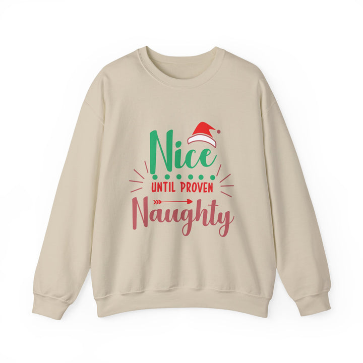 Christmas Sweatshirt “Nice Until Proven Naughty” Holiday Crewneck