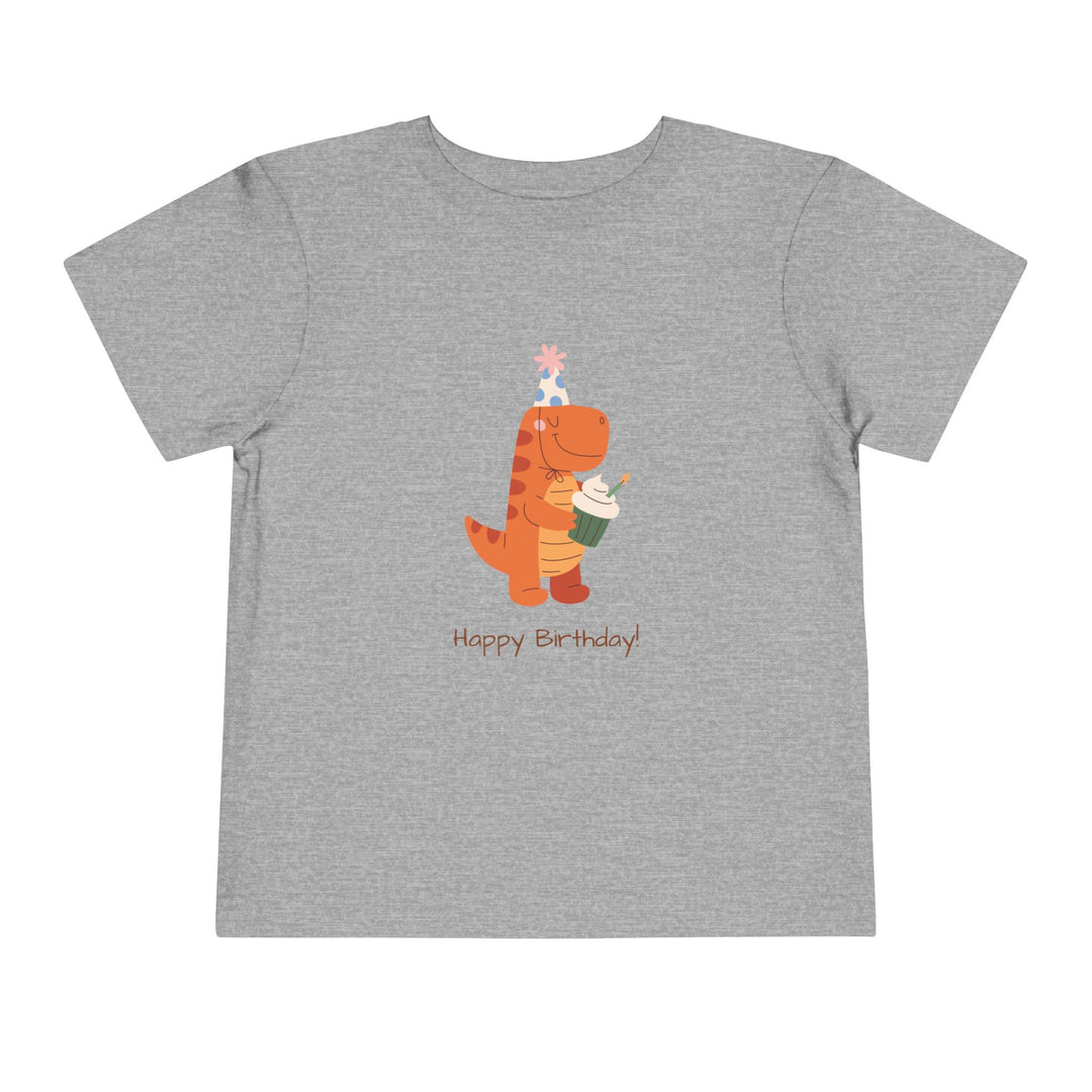 Toddler Tee — Cute Birthday Dinosaur "Happy Birthday" Shirt