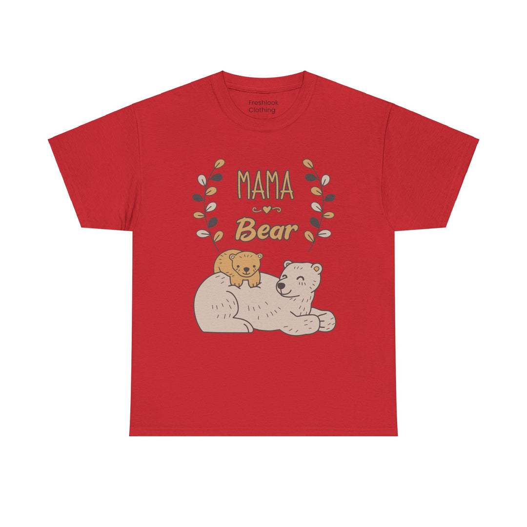 Mom T-Shirt - Mama Bear Design - Cute Bear Family Graphic T-Shirt