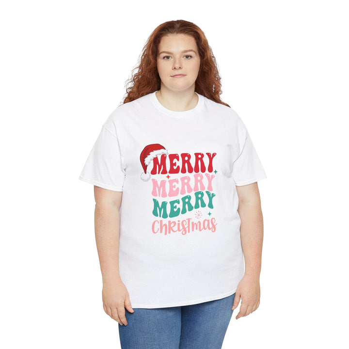 Merry Christmas Unisex Heavy Cotton Tee - Festive Holiday Shirt