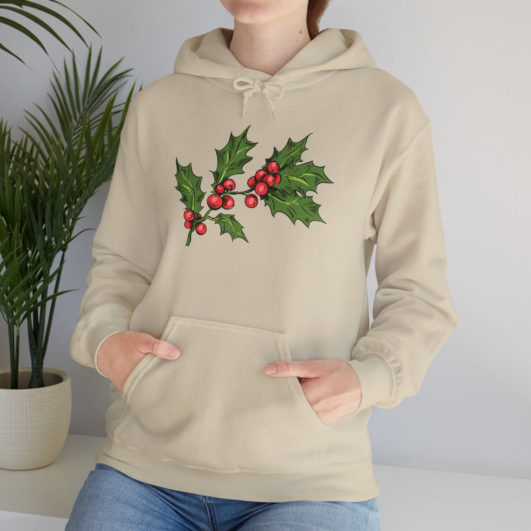 Festive Holly Unisex Hooded Sweatshirt