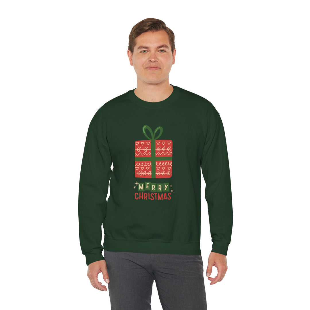 Christmas Present Sweatshirt – 'Merry Christmas' Holiday Crewneck