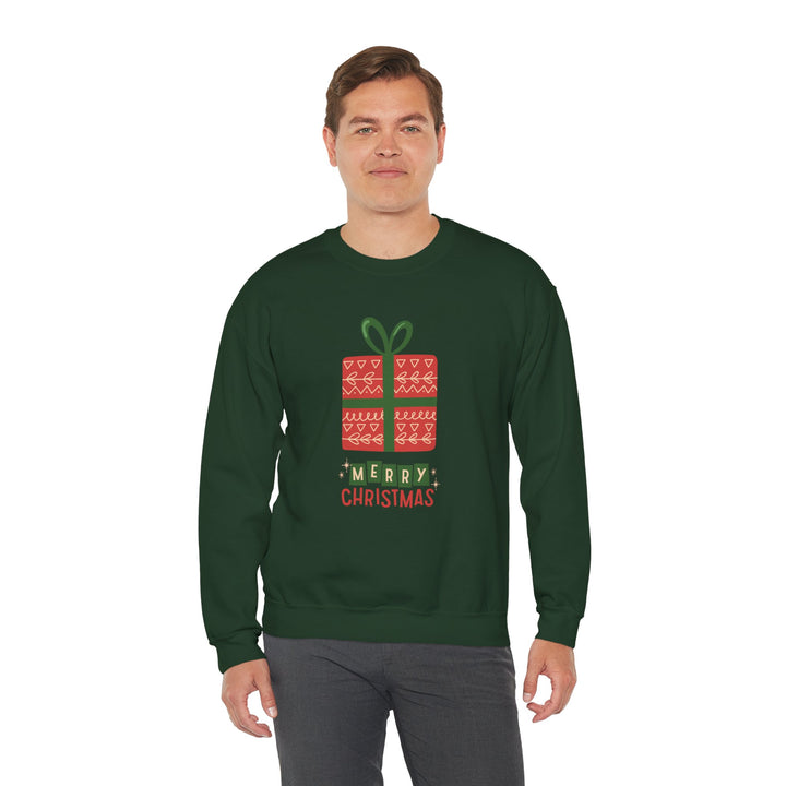 Christmas Present Sweatshirt – 'Merry Christmas' Holiday Crewneck
